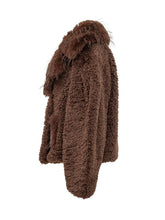 GANNI - Giacca Corta con Collo in Pelliccia - Marrone - LIDIASHOPPING® - Official Website