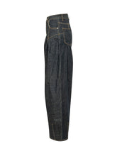 GANNI - Jeans a Gamba Ampia con Vita a Corsetto - Blu - LIDIASHOPPING® - Official Website