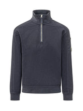 C.P. COMPANY - Felpa con Collo Alto e Zip - Blu - LIDIASHOPPING® - Official Website