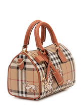 BURBERRY - Borsa Bowling con Motivo Check - Marrone - LIDIASHOPPING® - Official Website
