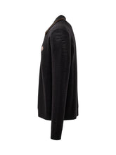 CASABLANCA - Polo Waffle Stitch con Mezza Zip - Nero - LIDIASHOPPING® - Official Website