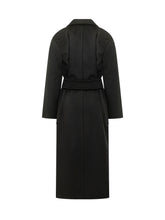 MAX MARA STUDIO - Double Breasted Coat with Peak Lapels - Black - LIDIASHOPPING® - Official Website