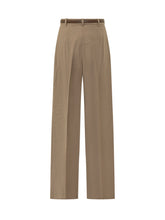 MAX MARA STUDIO - Pantaloni Mstlago a Gamba Ampia con Cintura - Beige - LIDIASHOPPING® - Official Website