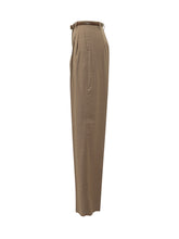 MAX MARA STUDIO - Pantaloni Mstlago a Gamba Ampia con Cintura - Beige - LIDIASHOPPING® - Official Website