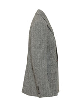 MAX MARA STUDIO - Giacca Doppiopetto con Motivo Spigato - Grigio - LIDIASHOPPING® - Official Website