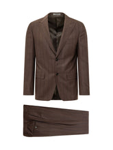 CORNELIANI - Pinstripe Single Breasted Blazer - Brown - LIDIASHOPPING® - Official Website