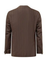 CORNELIANI - Pinstripe Single Breasted Blazer - Brown - LIDIASHOPPING® - Official Website