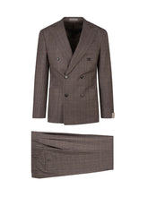 CORNELIANI - Abito Doppiopetto con Motivo a Quadri - Marrone - LIDIASHOPPING® - Official Website