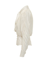 SELF-PORTRAIT - Tie Neck Top with Fitted Waist - White - LIDIASHOPPING® - Official Website