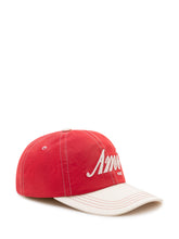 AMI ALEXANDRE MATTIUSSI - Cappellino da Baseball con Ricamo Frontale - Rosso - LIDIASHOPPING® - Official Website