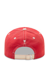AMI ALEXANDRE MATTIUSSI - Cappellino da Baseball con Ricamo Frontale - Rosso - LIDIASHOPPING® - Official Website