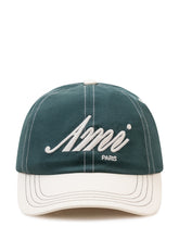 AMI ALEXANDRE MATTIUSSI - Cappellino da Baseball con Ricamo Frontale - Verde - LIDIASHOPPING® - Official Website