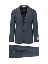CORNELIANI CC COLLECTION - Completo Due Pezzi con Trama Sottile - Blu - LIDIASHOPPING® - Official Website