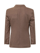 GCDS - Blazer Doppiopetto Gessato - Marrone - LIDIASHOPPING® - Official Website
