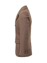 GCDS - Blazer Doppiopetto Gessato - Marrone - LIDIASHOPPING® - Official Website