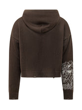 GCDS - Felpa Webnet con Cappuccio e Zip - Marrone - LIDIASHOPPING® - Official Website