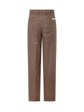 GCDS - Pantaloni Sartoriali con Gessatura e Pince - Marrone - LIDIASHOPPING® - Official Website