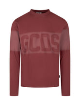 GCDS - T-shirt a Maniche Lunghe con Logo Sfumato - Rosso - LIDIASHOPPING® - Official Website
