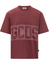 GCDS - T-shirt con Logo Effetto Spray - Rosso - LIDIASHOPPING® - Official Website