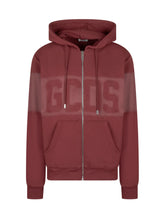 GCDS - Felpa con Cappuccio e Zip Frontale - Rosso - LIDIASHOPPING® - Official Website