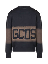 GCDS - Maglia Girocollo con Scritta Frontale - Blu - LIDIASHOPPING® - Official Website