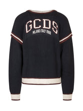 GCDS - Cardigan featuring a V neckline, long sleeves and front button fastening. Designed with striped trims along the neckline, button placket, cuffs and hem. - Blue - LIDIASHOPPING® - Official Website
