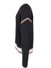 GCDS - Cardigan featuring a V neckline, long sleeves and front button fastening. Designed with striped trims along the neckline, button placket, cuffs and hem. - Blue - LIDIASHOPPING® - Official Website
