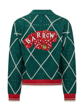 BARROW - Cardigan with Geometric Pattern - Green - LIDIASHOPPING® - Official Website