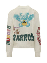 BARROW - Cardigan with Graphic Prints - White - LIDIASHOPPING® - Official Website