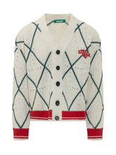 BARROW - Cardigan with Diamond Pattern - White - LIDIASHOPPING® - Official Website