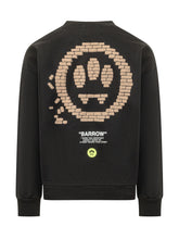 BARROW - Felpa Girocollo con Piccola Grafica - Nero - LIDIASHOPPING® - Official Website