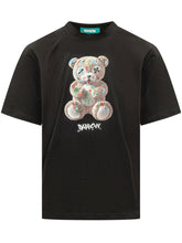 BARROW - T-shirt Girocollo con Orsetto Stampato - Nero - LIDIASHOPPING® - Official Website