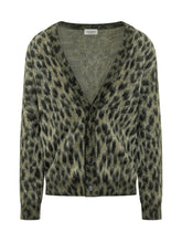 LANEUS - Cardigan con Motivo Animalier - Verde - LIDIASHOPPING® - Official Website