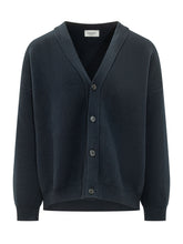 LANEUS - V Neck Cardigan with Buttons - Blue - LIDIASHOPPING® - Official Website