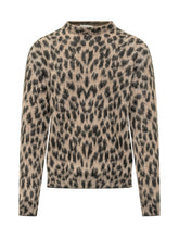 LANEUS - Maglia Girocollo con Stampa Animalier - Marrone - LIDIASHOPPING® - Official Website