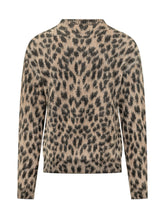 LANEUS - Maglia Girocollo con Stampa Animalier - Marrone - LIDIASHOPPING® - Official Website