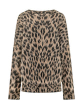 LANEUS - Oversized cardigan featuring a deep V neckline, central button fastening and long sleeves. Designed with an allover animal motif, dropped shoulders and ribbed edges. - Brown - LIDIASHOPPING® - Official Website