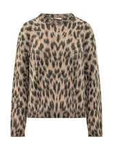 LANEUS - Pullover Boxy con Stampa Animalier - Marrone - LIDIASHOPPING® - Official Website