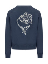 KENZO - Cardigan Tulip con Scollo a V - Blu - LIDIASHOPPING® - Official Website