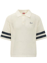 KENZO - Polo Traforata con Righe sulle Maniche - Bianco - LIDIASHOPPING® - Official Website