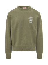 KENZO - Pullover Paris Emblem con Ricamo - Verde - LIDIASHOPPING® - Official Website