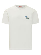 KENZO - T-shirt Tulip Slim con Ricamo Floreale - Bianco - LIDIASHOPPING® - Official Website