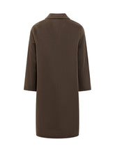 AMARANTO - Cappotto Doppiopetto Lungo con Tasche a Patta - Marrone - LIDIASHOPPING® - Official Website
