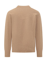 AMARANTO - Maglia Girocollo con Bordi a Coste - Beige - LIDIASHOPPING® - Official Website