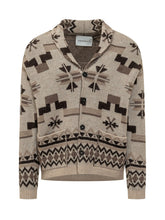 AMARANTO - Cardigan con Motivo Geometrico - Beige - LIDIASHOPPING® - Official Website
