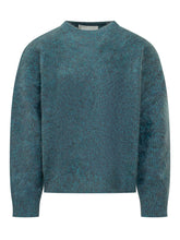 AMARANTO - Maglione Girocollo con Lavorazione Mélange - Blu - LIDIASHOPPING® - Official Website