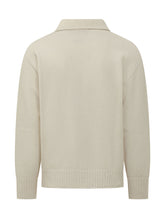 AMARANTO - Knit Polo with Classic Collar - White - LIDIASHOPPING® - Official Website