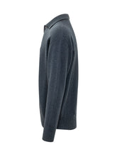AMARANTO - Knit Polo with Button Closure - Blue - LIDIASHOPPING® - Official Website