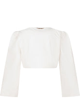 TWIN-SET - Coprispalle Corto con Maniche Lunghe - Bianco - LIDIASHOPPING® - Official Website