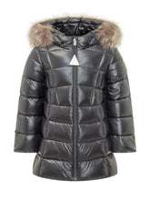 MONCLER KIDS - Parka Lungo Emma con Cappuccio Bordato - Blu - LIDIASHOPPING® - Official Website